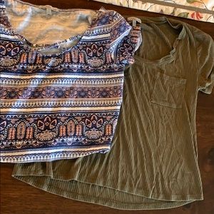 Charlotte Russe crop t-shirt and T shirt